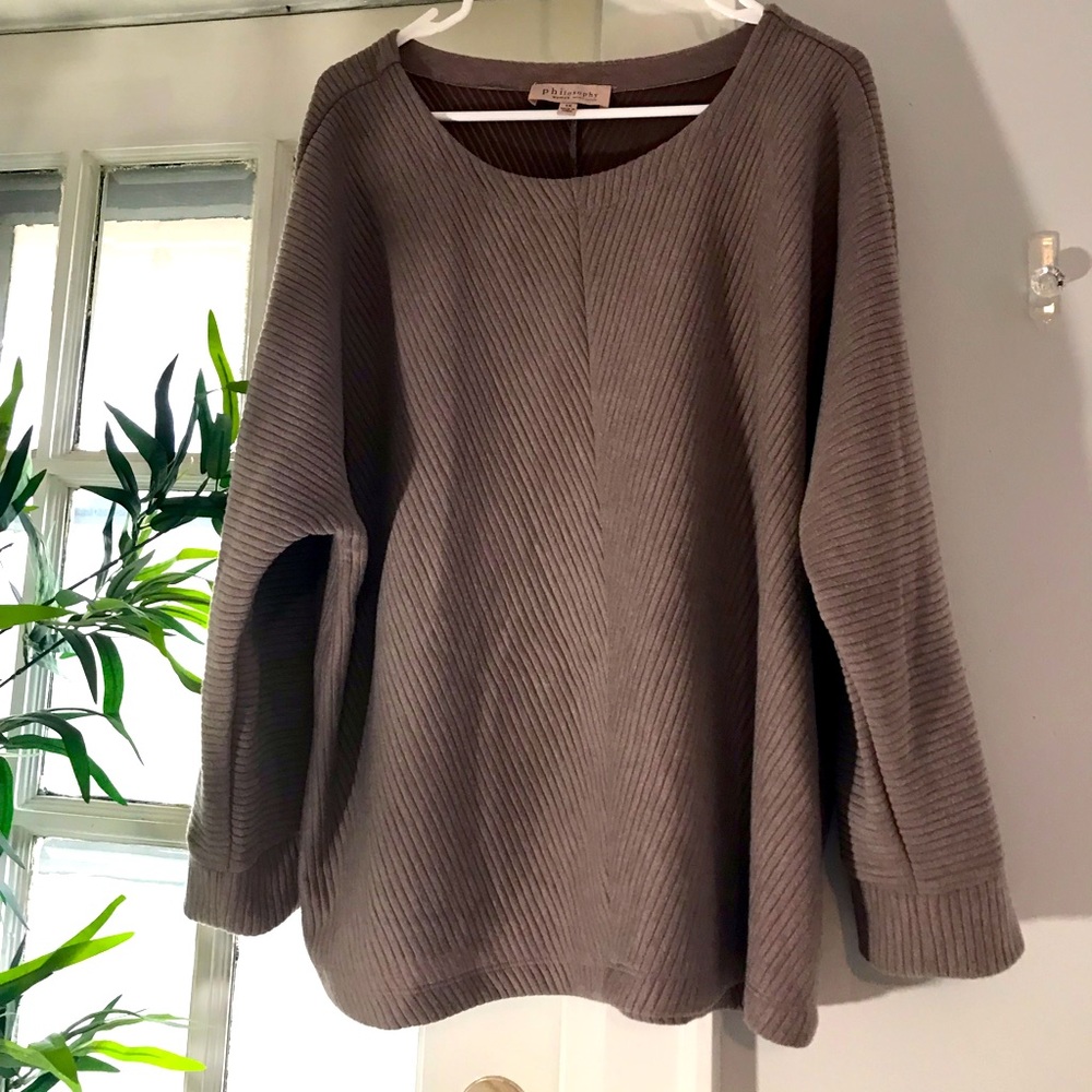 NWOT Philosophy taupe tunic sweater